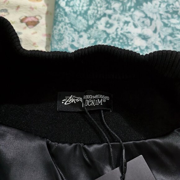 Stussy Black Baseball Jacket - Picture 2 of 14